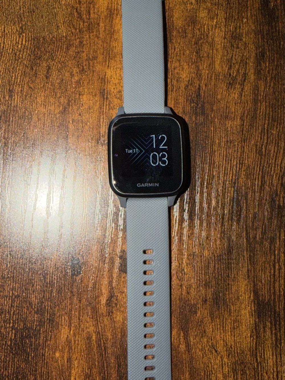 garmin Gray Silicone Fitness Smartwatch with Square Display